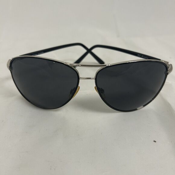 A.J. MORGAN 46044 Silver & Black Aviator Sunglasses Clean Heavy Good Condition - Picture 1 of 7